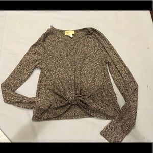 Gray crop long sleeve